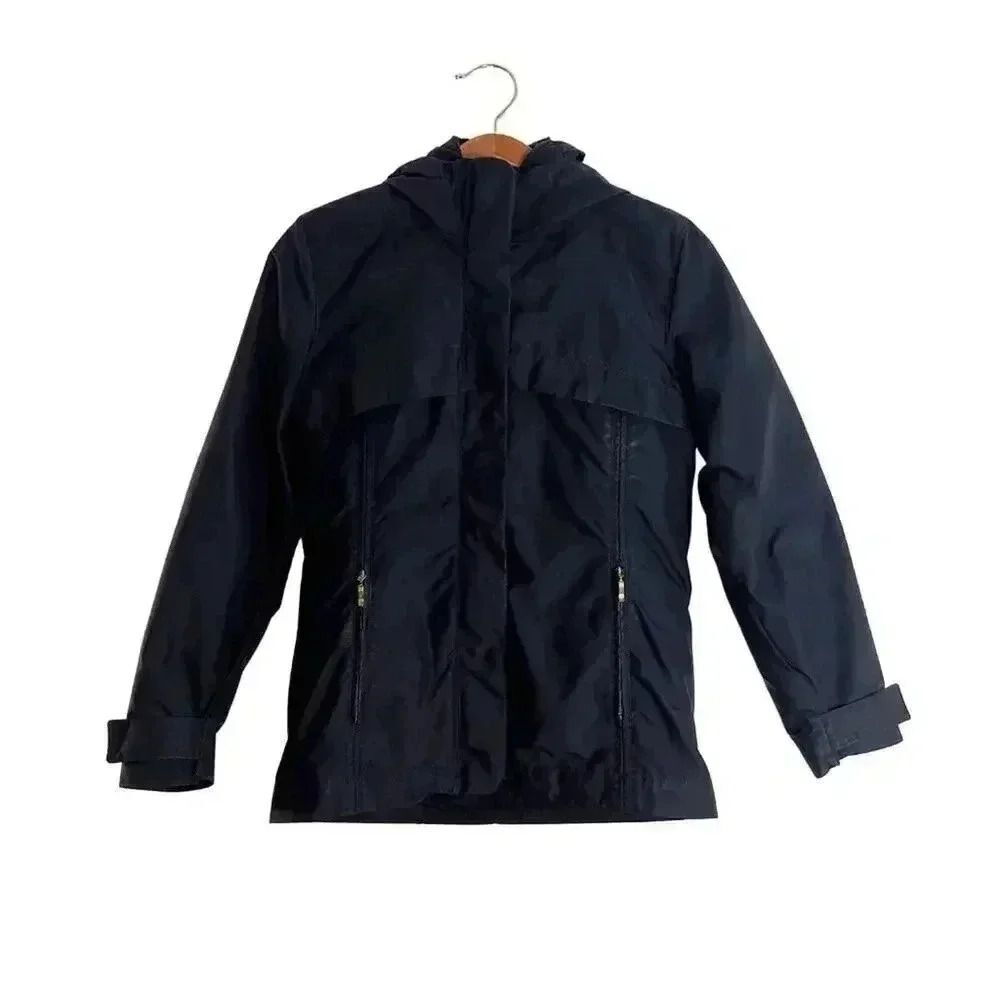 Postcard Black Winter Jacket With Hood Ski Snowboard Jacket Coat Size 4